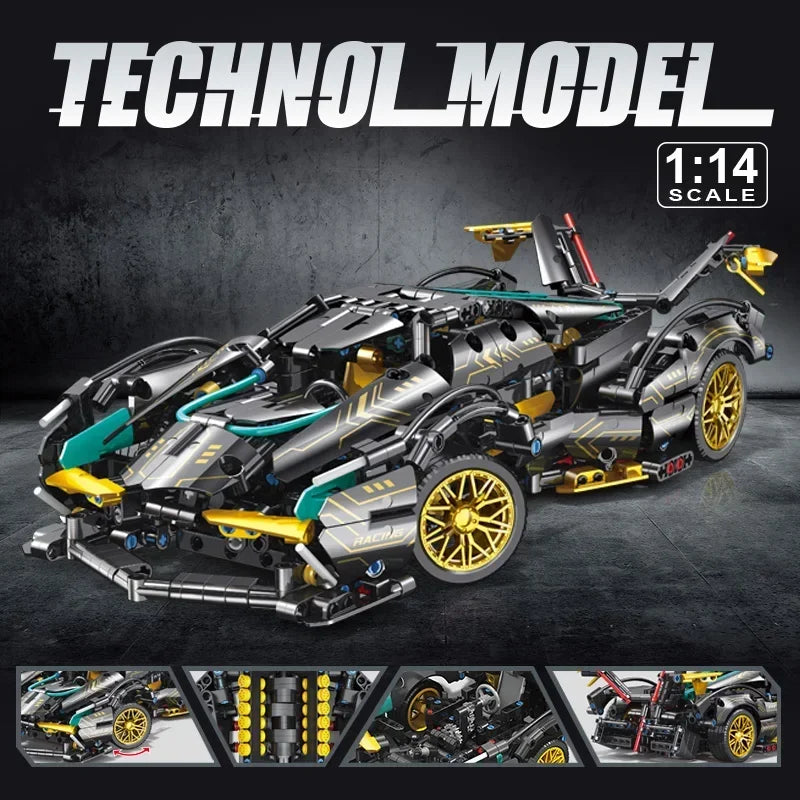 Creative DIY Racing Car Model Building Bricks Kit Advanced MOC Construction Toys for Adults Boys Girls Holiday Gift Idea