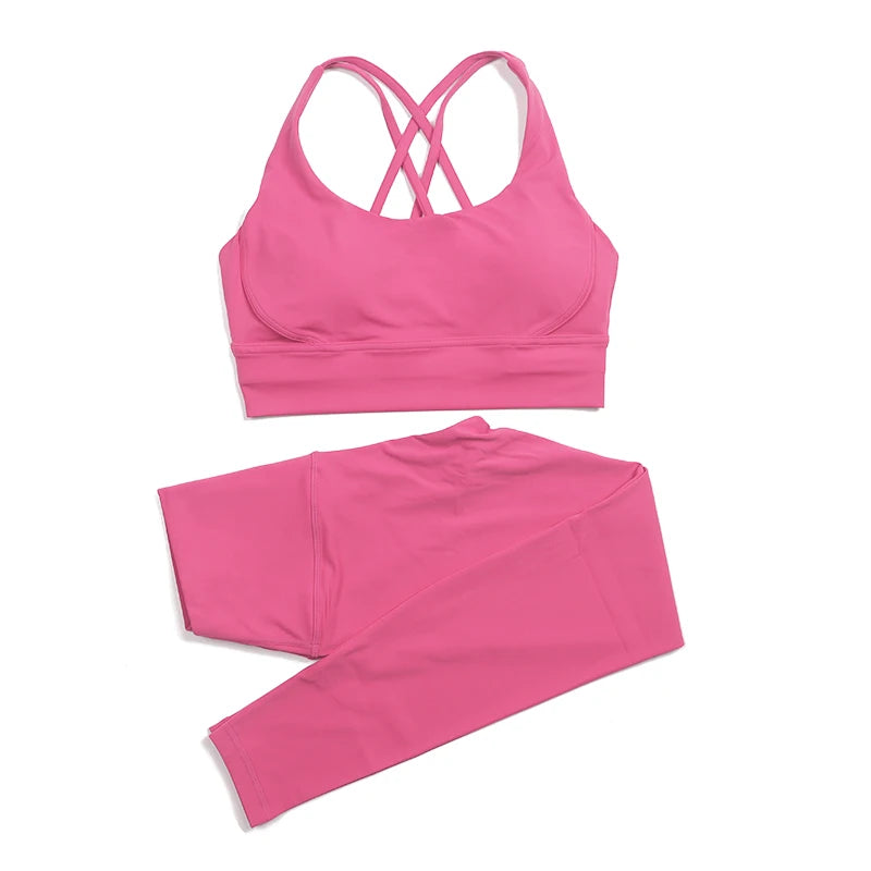 Women's Yoga Set with Sports Bra & High-Waist Leggings