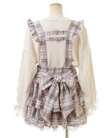 Lolita Plaid Strap Skirt – High Waist Mini for Women