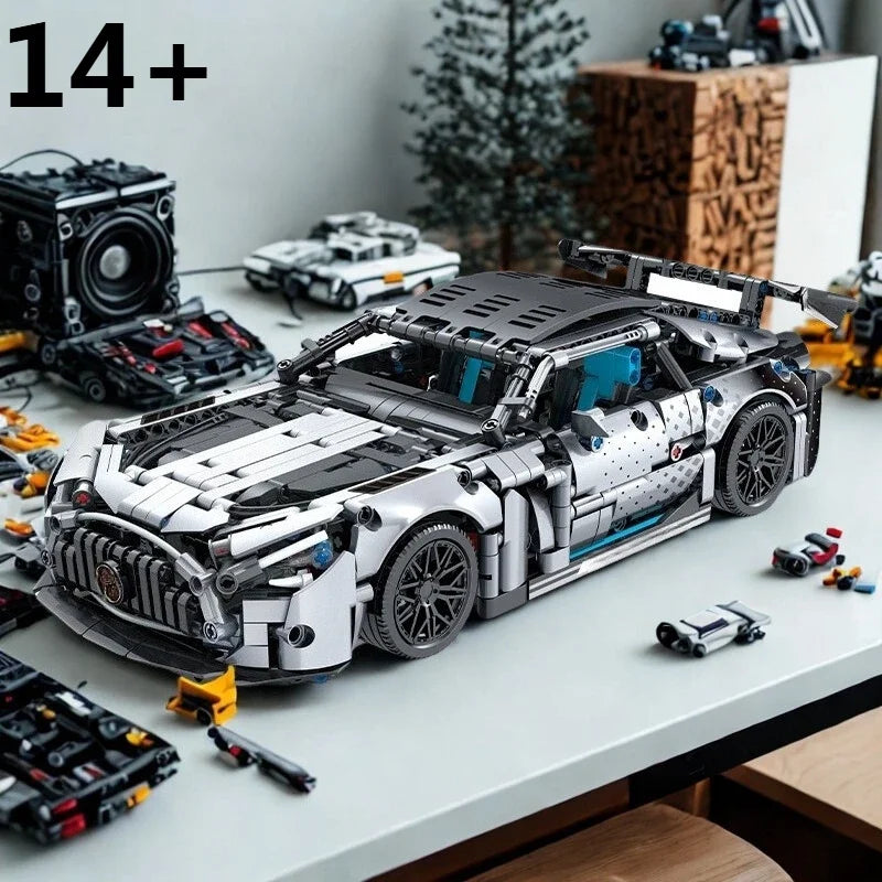 High Quality 1300+Pcs Sports Car Building Blocks 1:14 Model DIY Car Toy Assembly Model Ornament Birthday Christmas Gift for Boys
