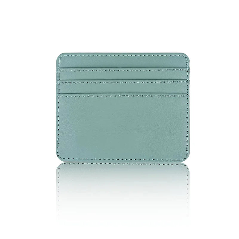 1Pc Pu Leather ID Card Holder Candy Color Bank Credit Card Box Multi Slot Slim Wallet for Women Men Business Card Cover