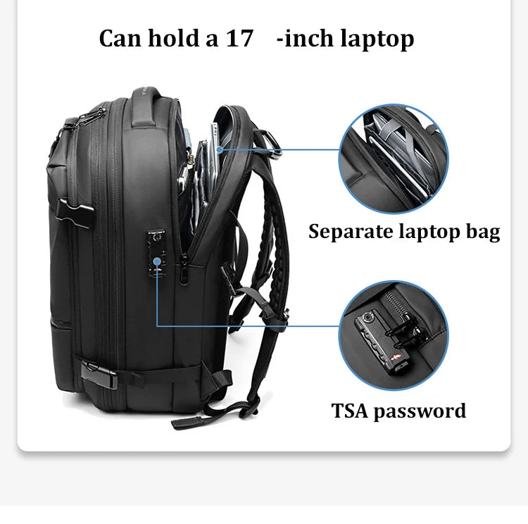 Vacuum Compression Travel Backpack – 17" Laptop & Adventure Ready