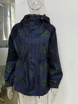 Vintage Plaid Oversized Hoodie Jacket for Women