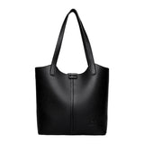 Genuine Brand Soft Leather Shoulder Bag For Women Casual Tote Bag Female Solid Color Purse Simple Design Handbag Commuting Sac
