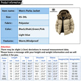 Autumn Winter Men Outdoor Removable Hooded Windbreak Jacket Coats Men Warm Outwear Casual Fashion Solid Parkas Jacket Male Tops