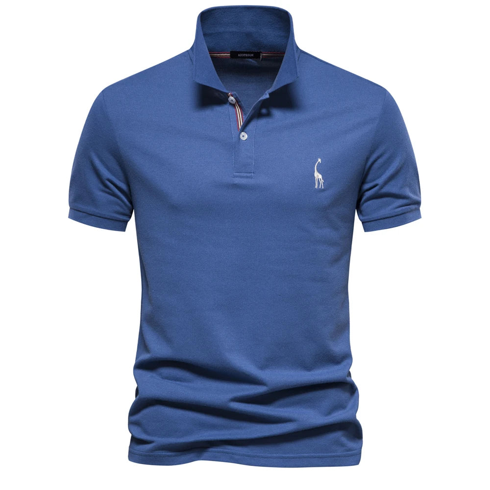 Men's Cotton Polo Shirt – Solid Colors, Relaxed Fit