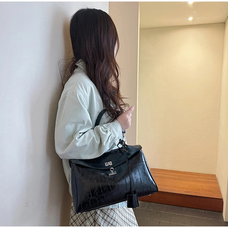 Minimalist Luxury Korean Soft Leather Flap Bag Women Detachable Crossbody Strap Large Capacity Office Daily Commuter Hand Purse