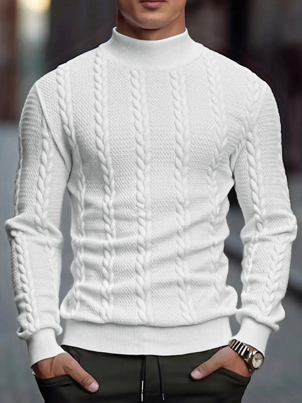 Men's Turtleneck Knit Sweater