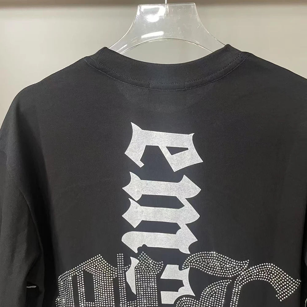 MIXED EMOTION Oversized Cotton Rhinestone T-Shirt