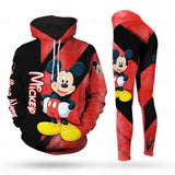 Disney Mickey & Minnie Mouse Hoodie & Leggings Set | Women's Athletic Tracksuit