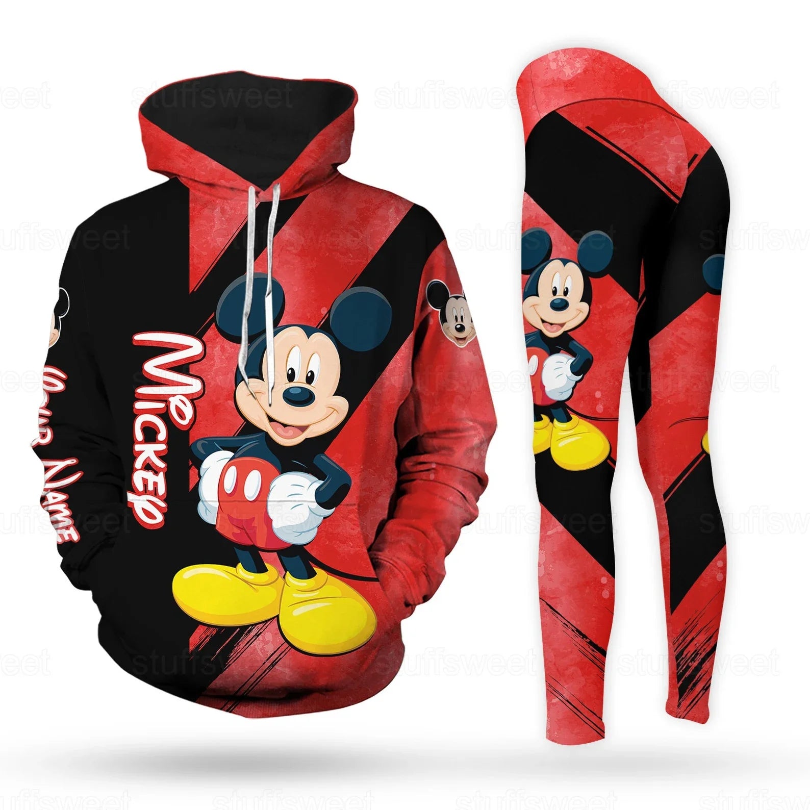 Disney Mickey & Minnie Mouse Hoodie & Leggings Set | Women's Athletic Tracksuit