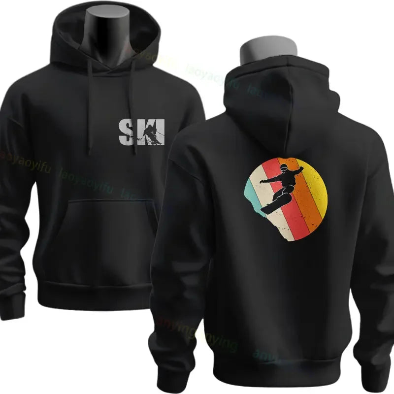 Men's Ski & Snowboard Graphic Hoodie for Fall and Winter