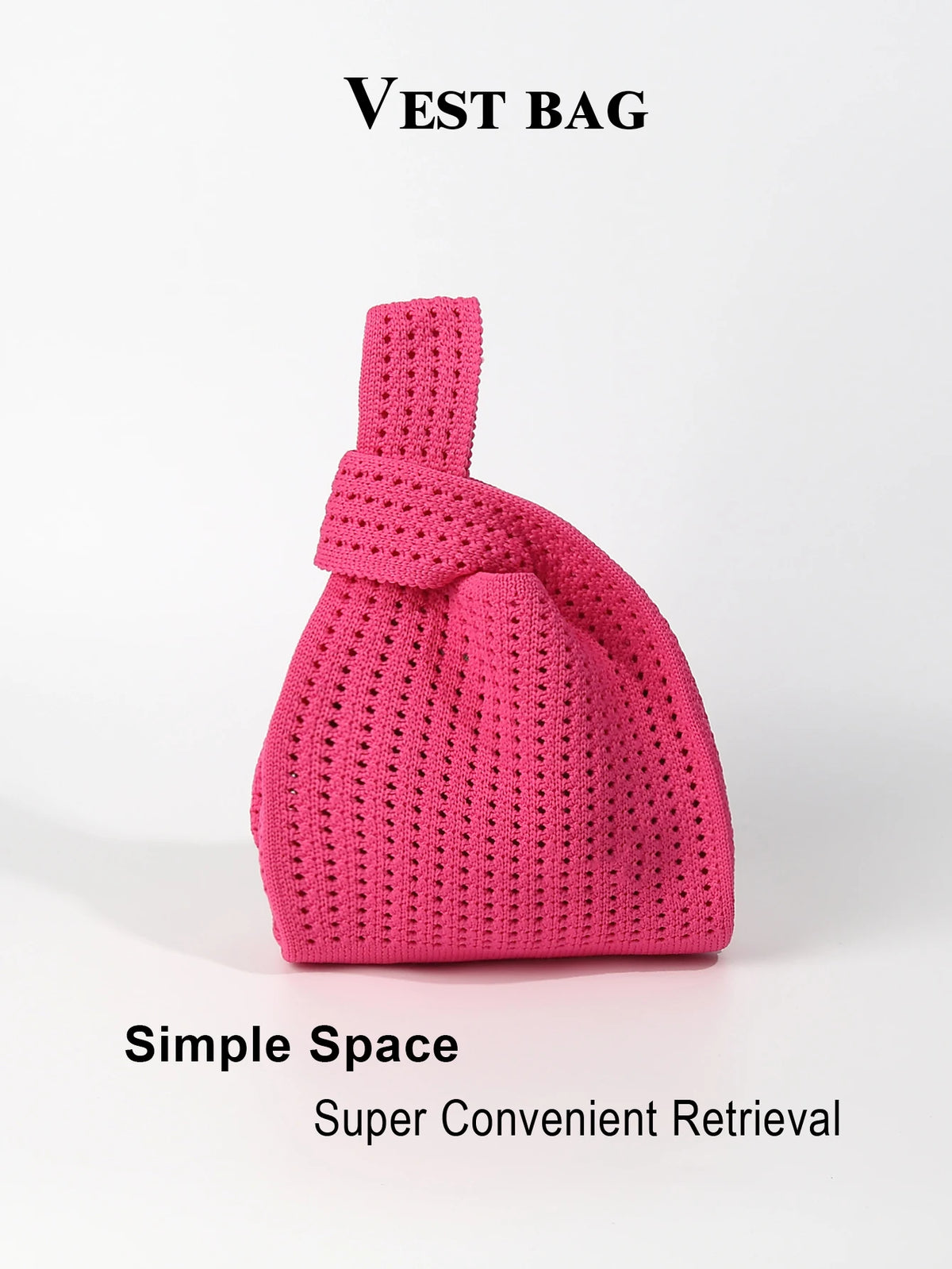 Handmade Knit Handbag Women Mini Shoulder Bag Female Casual Color Wide Stripe Plaid Tote Bag Student Cell Phone Package