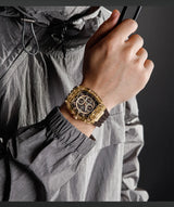Men's Sport Chronograph – Waterproof Silicone Strap Tonneau Watch