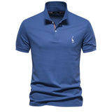 Men's Cotton Polo Shirt – Solid Colors, Relaxed Fit