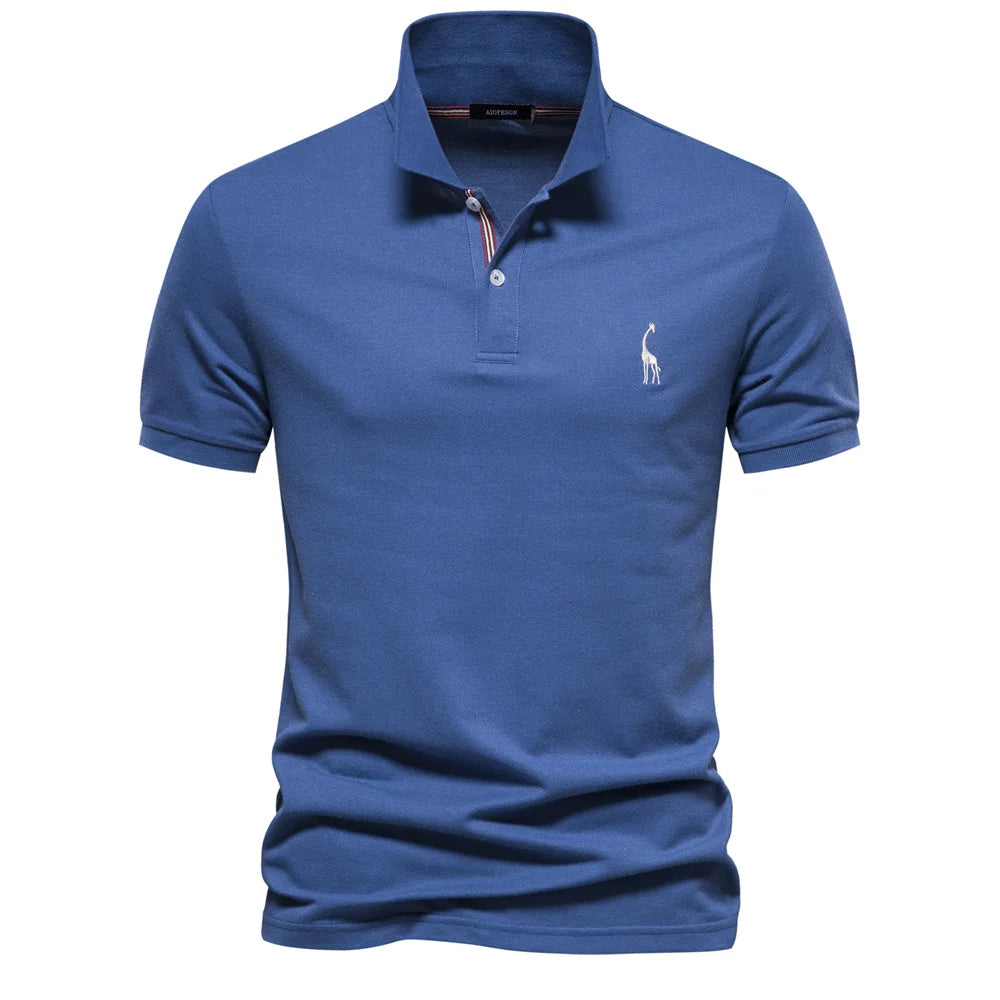 Men's Cotton Polo Shirt – Solid Colors, Relaxed Fit