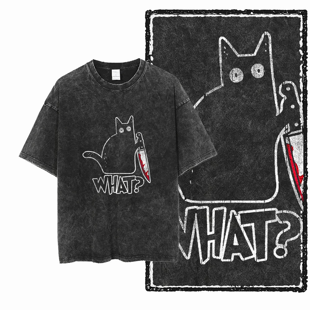 DB Cat Acid-Washed Graphic Tee