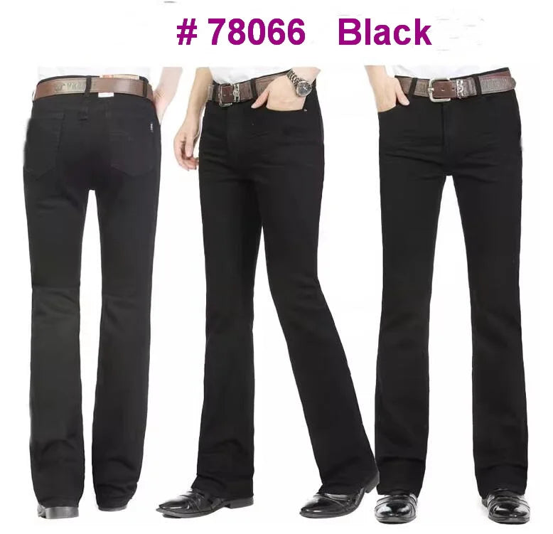 Men's Mid-Rise Flare Jeans | Slim Fit Denim Trousers