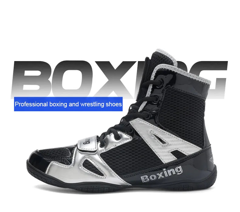 Wrestling Shoes Men 2025 High Top Professional Breathable Mesh Boxing Shoes Wrestling Fighting Sanda Weightlifting Squat Shoes