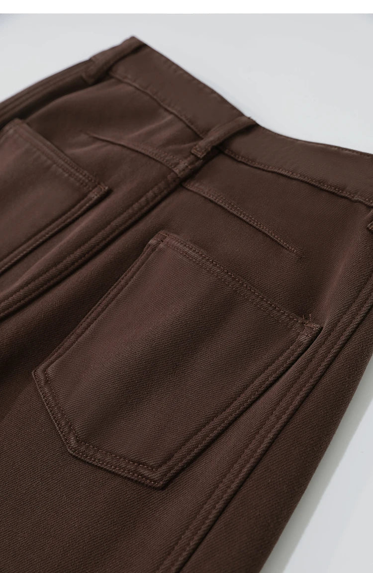 AMII Wide-Leg Cotton Jeans | Warm Winter Denim for Women