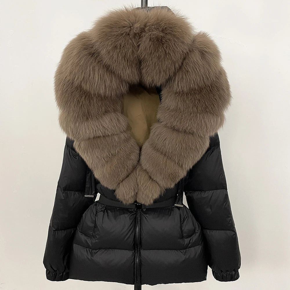 Real Fox Fur Hooded Duck Down Puffer
