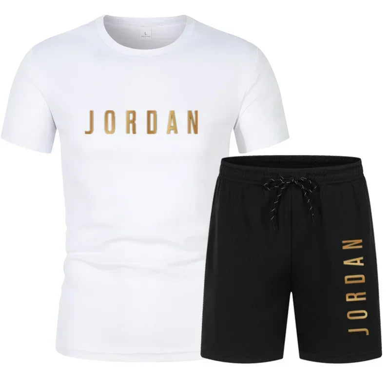 Men's Printed Knit Two-Piece Set – T-Shirt & Shorts