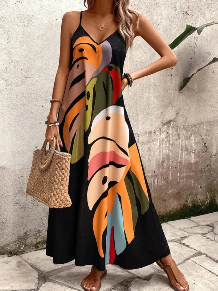 Floral Print Summer Maxi Dress