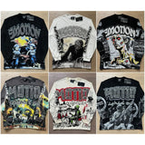 Mixed Emotion Oversized Cotton Long Sleeve T-Shirt