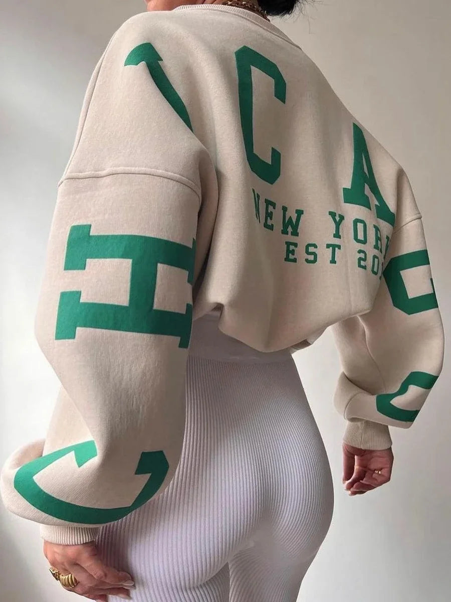Women's Y2K Letter Print Relaxed Sweatshirt