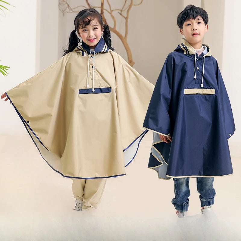 Kids' Cloak-Style Waterproof Poncho Raincoat