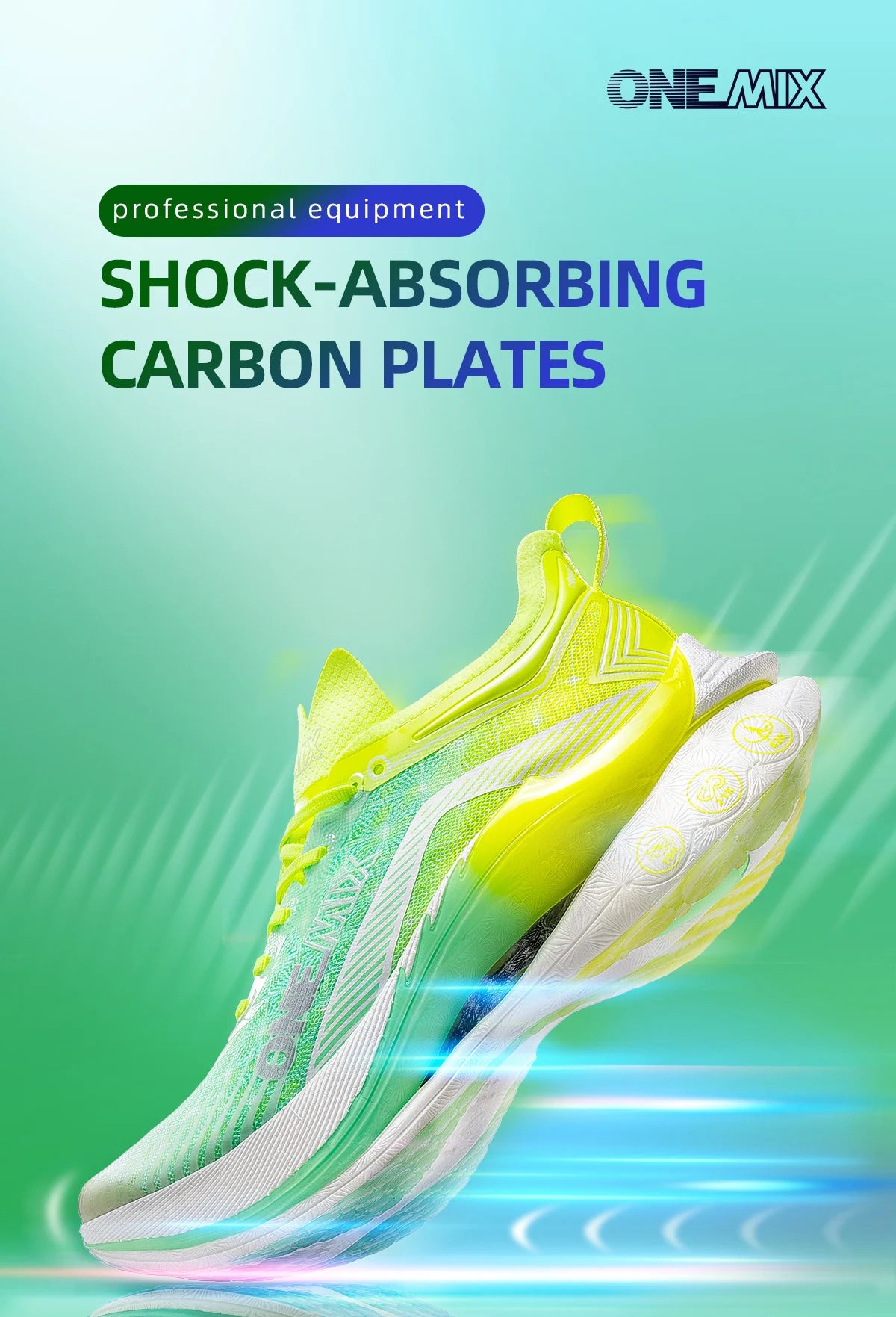 ONEMIX Pace Beam Marathon Running Shoes for Men Anti-slip Ultra-light Rebound Athletic Shoes Carbon Plate Sport Walking Sneakers