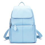Zency Stylish White Black Genuine Leather Women Backpack A++ Quality Anti-theft Large Capacity Knapsack Travel Designer Rucksack