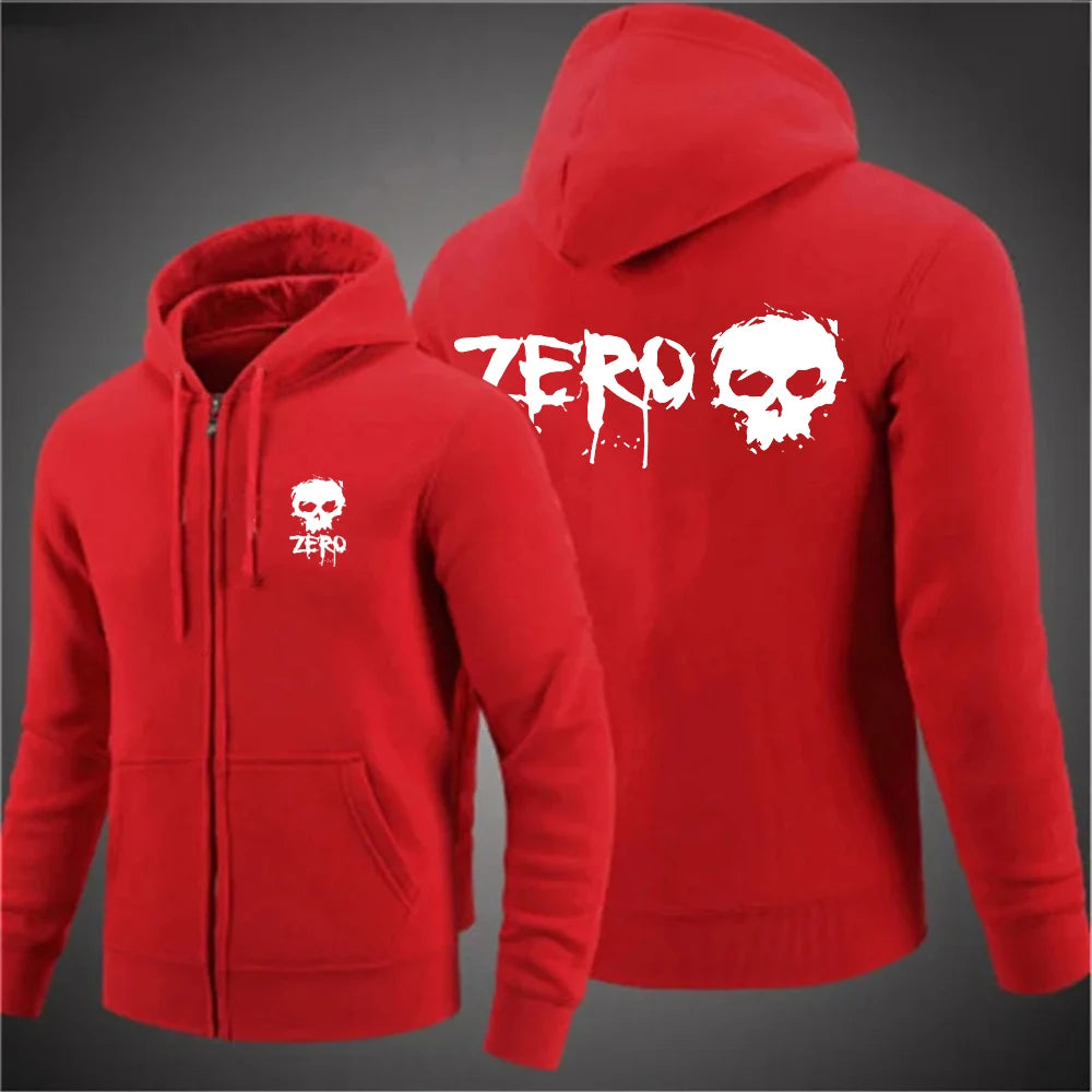 Zero Skateboard Logo Men's Harajuku Zipper Hoodie