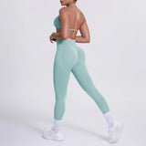 Women 2pcs Patchwork Sport Yoga Suit Training Sleeveless Sport Gym Tops Tummy Control Slimming Booty Leggings Yoga Suit Sports