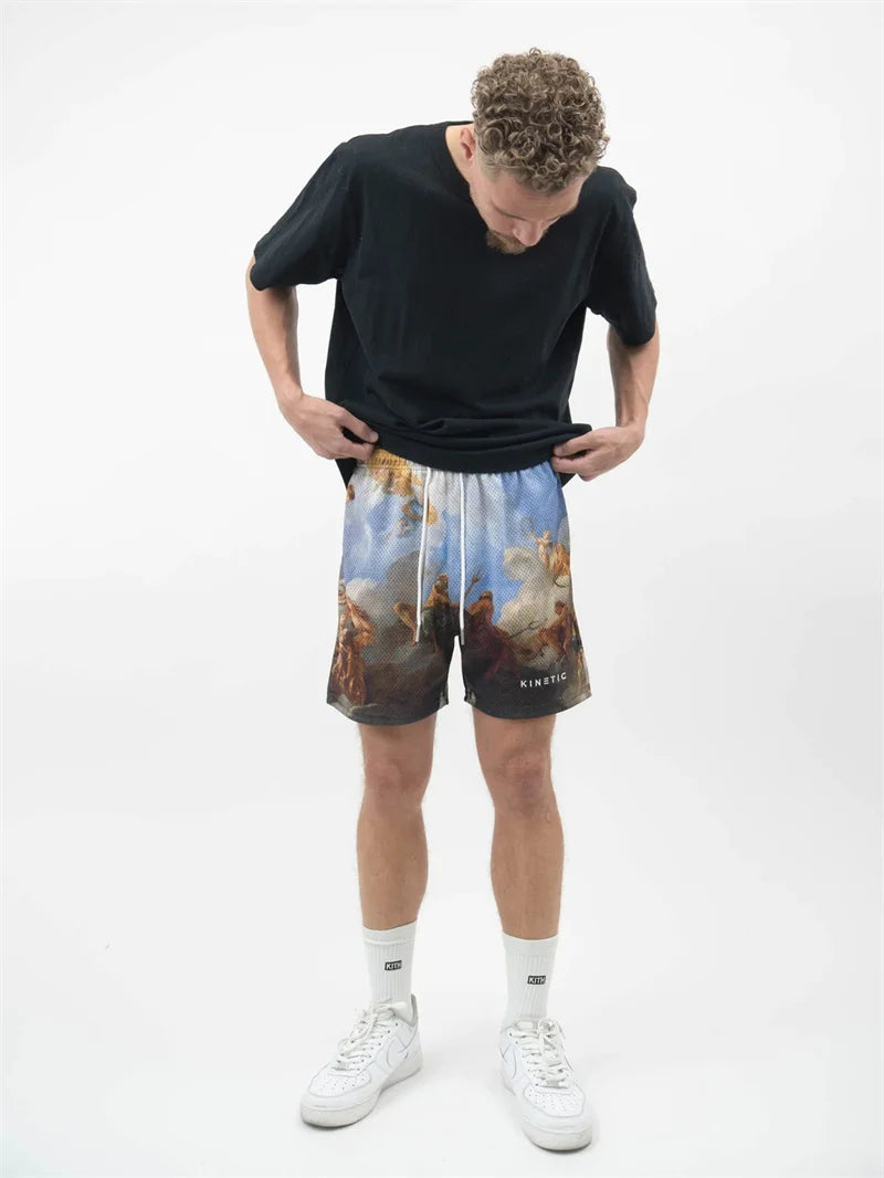 Rose Embroidered Hip Hop Shorts