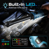 SEESII 6" Extended Ratchet Wrench 3/8"Cordless Electric Wrench 55Nm 12V Rechargeable Angle Wrench Car Repair Tools w/2 Batteries