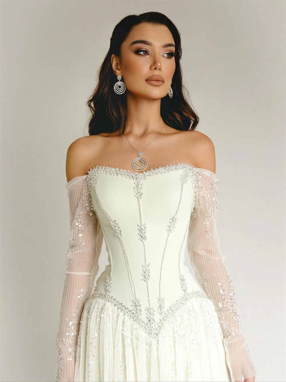 Contessa Custom Off Shoulder Corset Prom Dress Beading Chic Robes De Soirée Romantic Gala Floor Length Formal Evening Gowns 2026