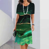 Elegant Graphic Print Midi Dress