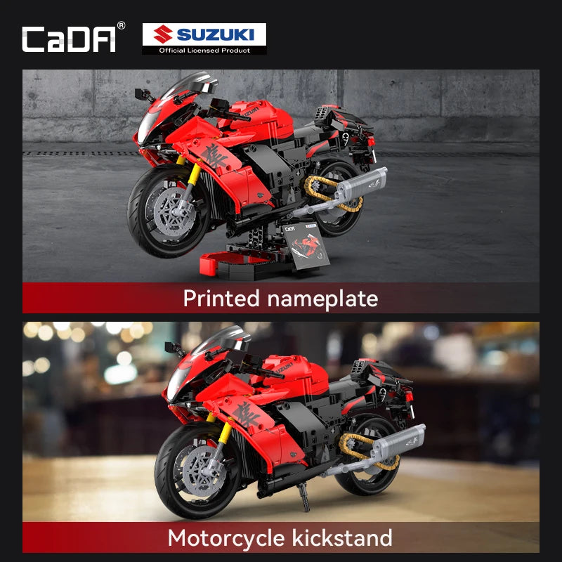1043PCS CaDA 1:6 Scale Replica "Suzuki Hayabusa" 25th Anniversary Commemorative Edition Building Block Set