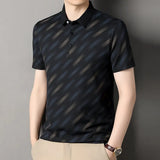 Men's Contrast Print Polo Shirt | Breathable Summer Knit
