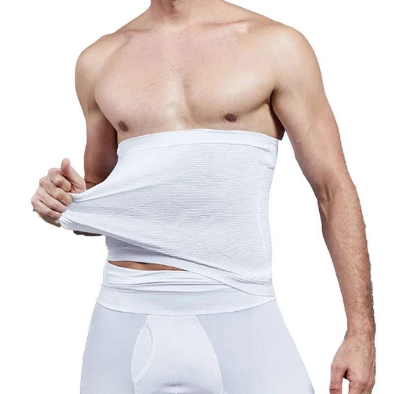Mens Tummy Control Shapewear Compression Waist Cincher Slimming Body Shaper Belly Fat Girdle Stomach Band Back Support Belt