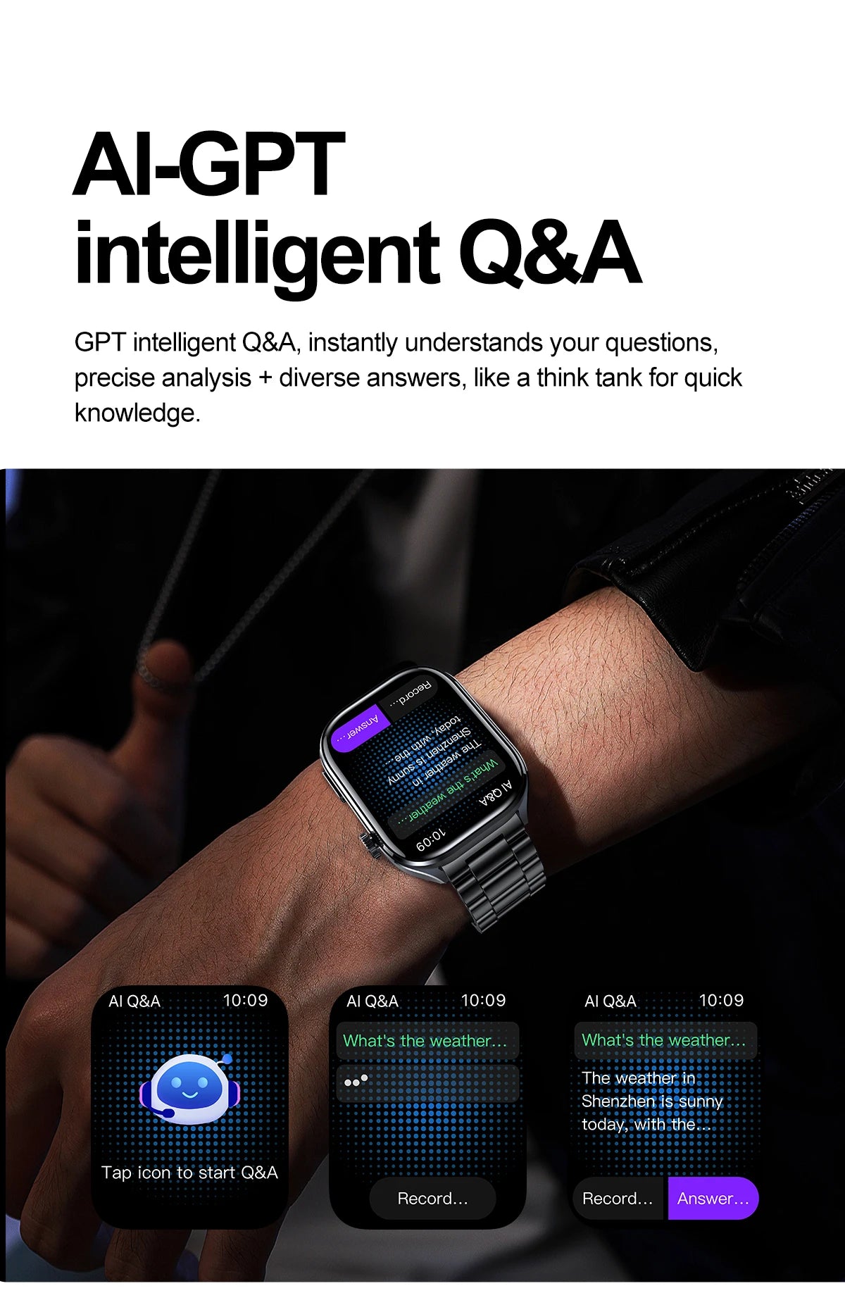 ECG+PPG Health Smartwatch – AI Body Analysis & BT Calling