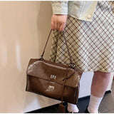 Minimalist Luxury Korean Soft Leather Flap Bag Women Detachable Crossbody Strap Large Capacity Office Daily Commuter Hand Purse