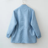 Adjustable Waist PU Leather Jacket