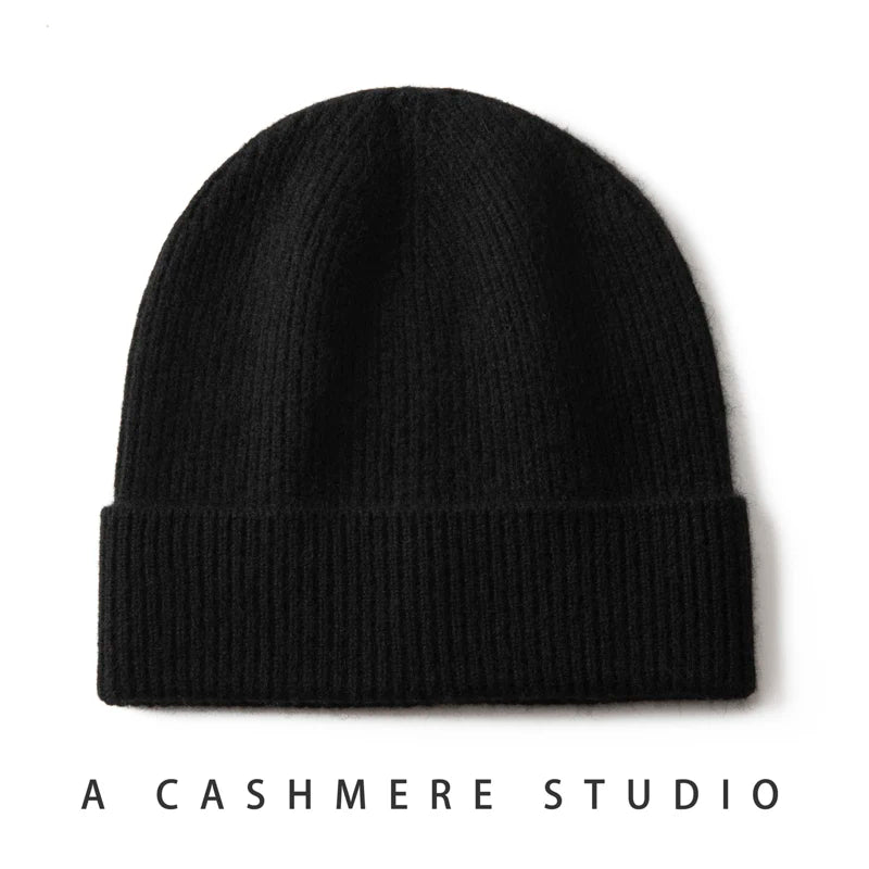 MERRILAMB Men's Pure Cashmere Ribbed Beanie | Soft & Warm