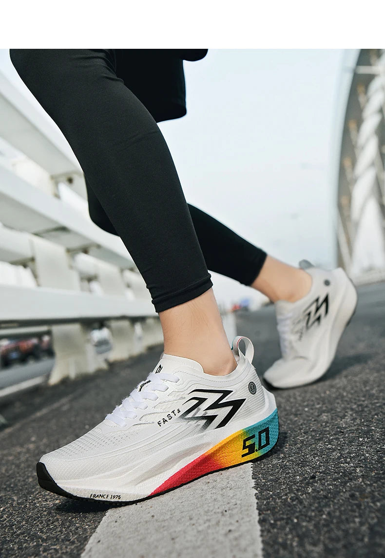 Marathon Men Running Shoes Carbon Board Speciality Sports Breathable Lightweight Women's Athletic Nonskid Elasticity Sneakers