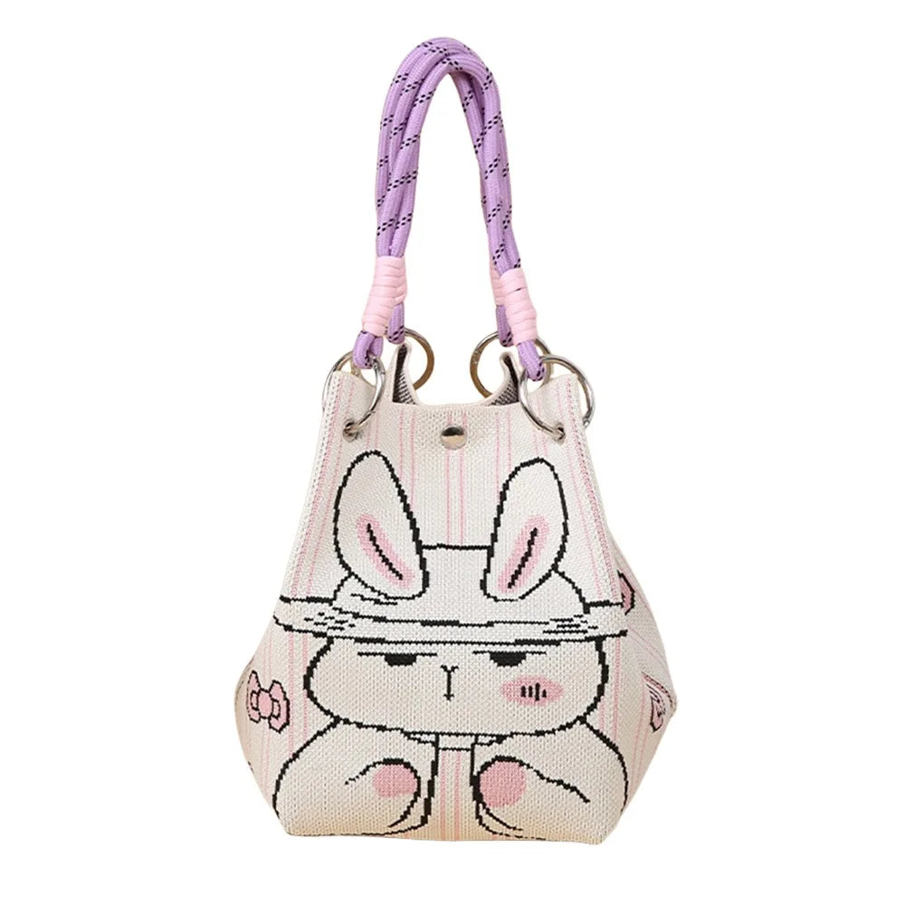 Women's Cartoon Knitted Bucket Bag