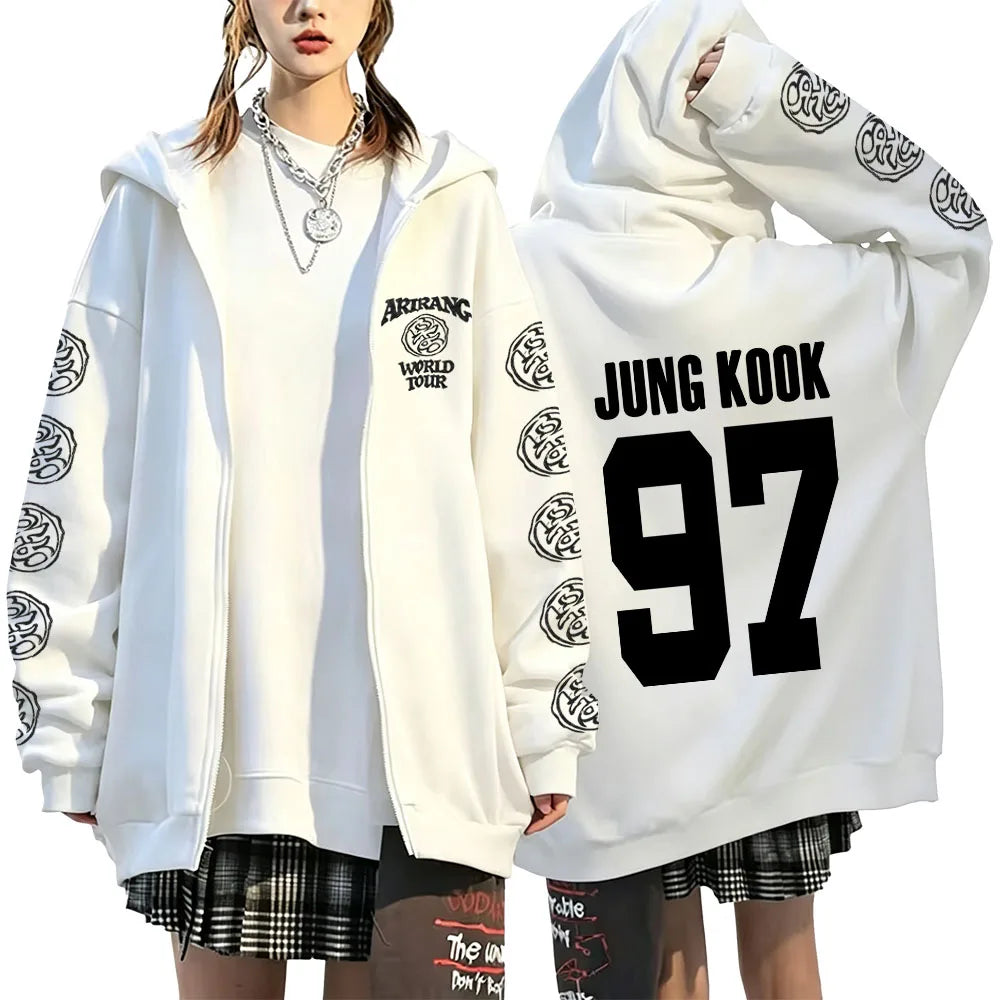 Y2K Graphic Zip-Up Hoodie