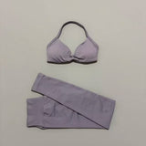 2Pcs HISTELLO Seamless Yoga Sports Set for Women Resistant Backless Bra Pilates Fitness Workout Running Leggings Gym Suit