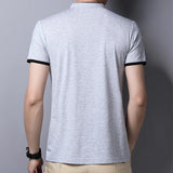 Men's Stand Collar Polo Tee – Solid, Anti-Wrinkle